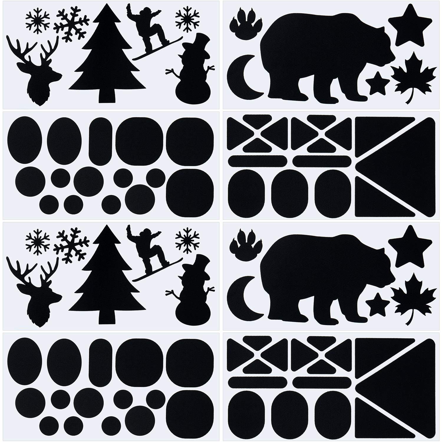 SATINIOR 8 Sheets Down Repair Patch Fabric Patches Self-Adhesive Washable Repair Patch Kit for Clothes Bags, 4 x 8 Inches (Black)