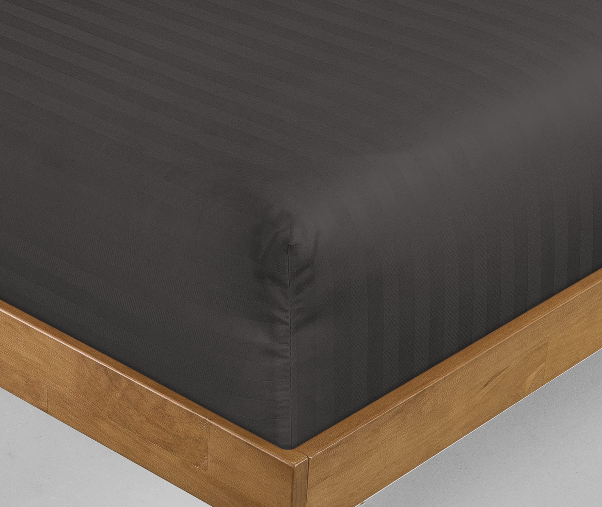 Luxevoir® Small Double Fitted Sheet - 100% Satin Stripe Microfiber 4ft Fitted Sheets - 40cm Deep Hotel Quality Small Double Bed Sheet - Hypoallergenic, Breathable & Noiseless Bed Sheet (122x190+40cm) — image 1