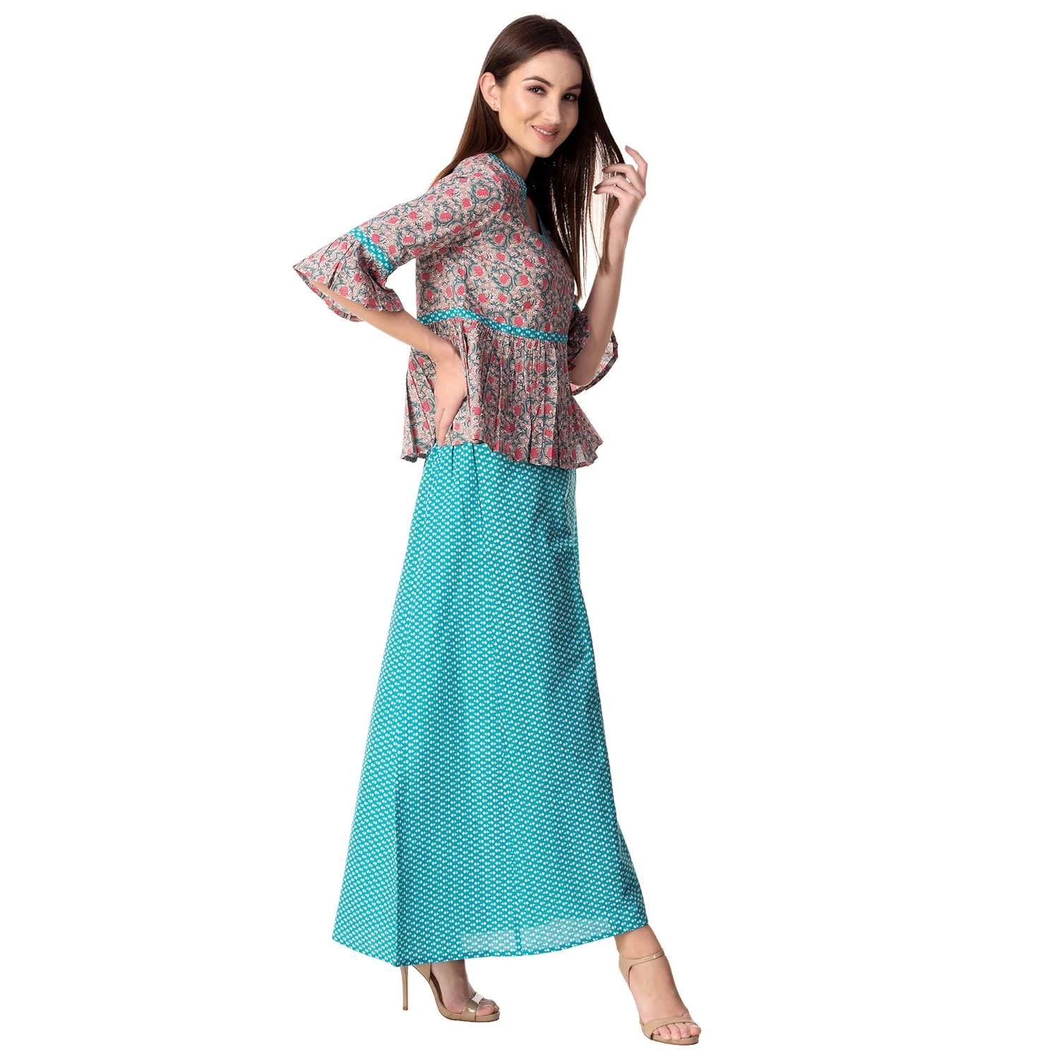 khushal k women's cotton top with palazzo set