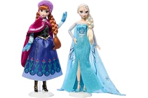 Mattel Disney Frozen Anna and Elsa Collector Dolls to Celebrate Disney 100 Years of Wonder, Inspired by Disney Frozen Movie, For Kids and Collectors
