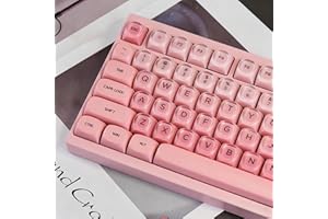 130 Keys PBT Pink Keycaps MOA Profile Jelly Keycaps Set Compatible with Wooting Keyboard 61/64/87/104/108 Cherry Mx Switches 