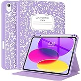Supveco Case for iPad (A16) 11th Generation 11 inch (2025),iPad 10th Generation 10.9 inch (2022) with Pencil Holder-[Auto Wake/Sleep],Premium Folio Stand Case with Soft TPU Back Cover-Lilac Book