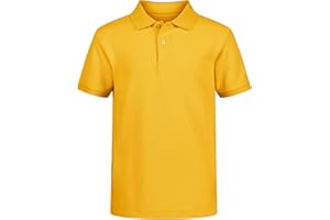 Nautica Boys' School Uniform Short Sleeve Polo Shirt, Button Closure, Comfortable & Soft Pique Fabric