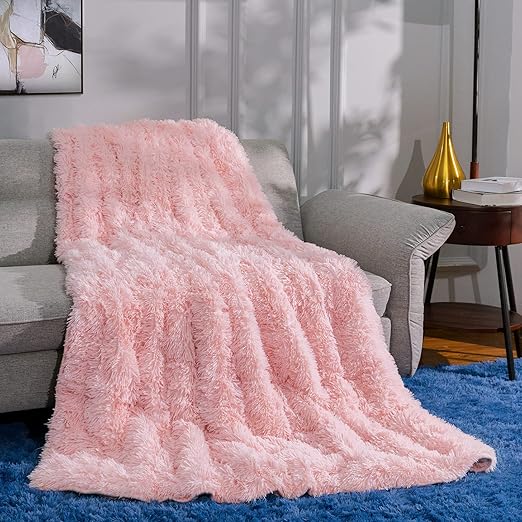 Ompaa Faux Fur Adults Weighted Blanket 20lbs for Queen Size Bed 60" x
