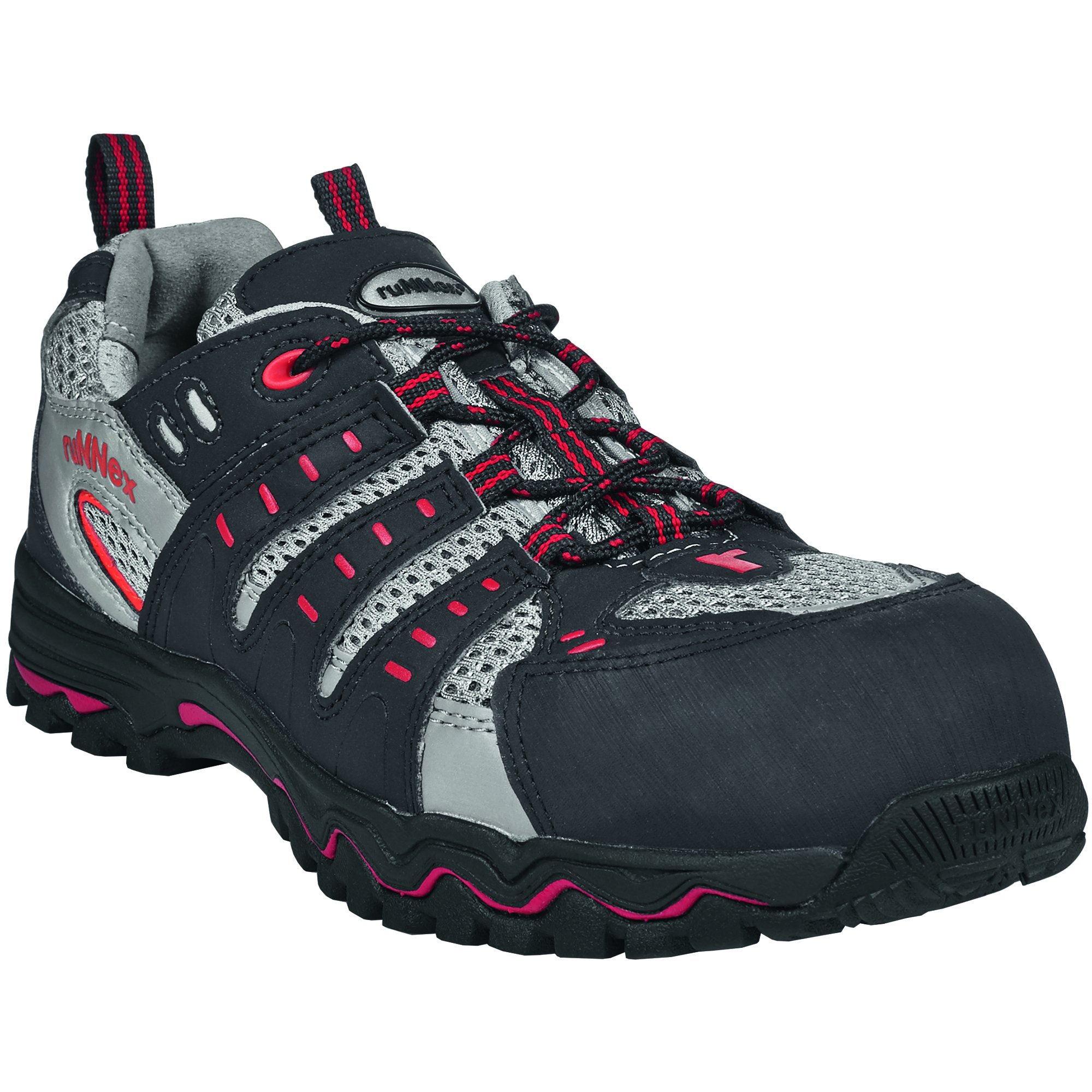 ruNNex 5121-45 Safety shoes "LightStar", S1, Size 45, black/grey/red - EN safety certified
