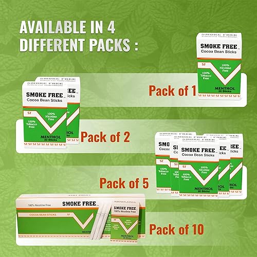 cocoa bean cigarettes near me Smoke Free Herbal Cocoa Bean Cigarettes -5 Packs Menthol 100% Tobacco Free  & Nicotine Free - Non Addictive - Tobacco Substitute - Premium Menthol  Flavor (100 Sticks) in Kenya