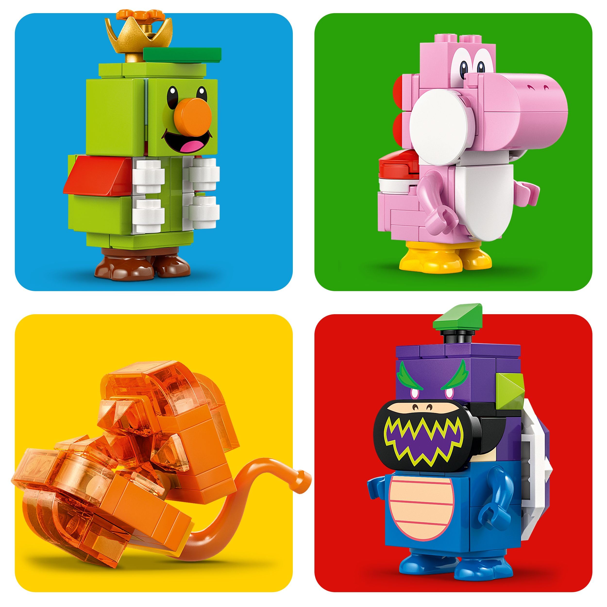 LEGO Super Mario Prinz Florian & Schloss Bowser - Interaktives Spielzeug mit 4 Figuren - Pinker Yoshi & Stand zum Spielen & Ausstellen - Gamer Geschenk für Jungen & Mädchen ab 9 Jahren - 72042 7