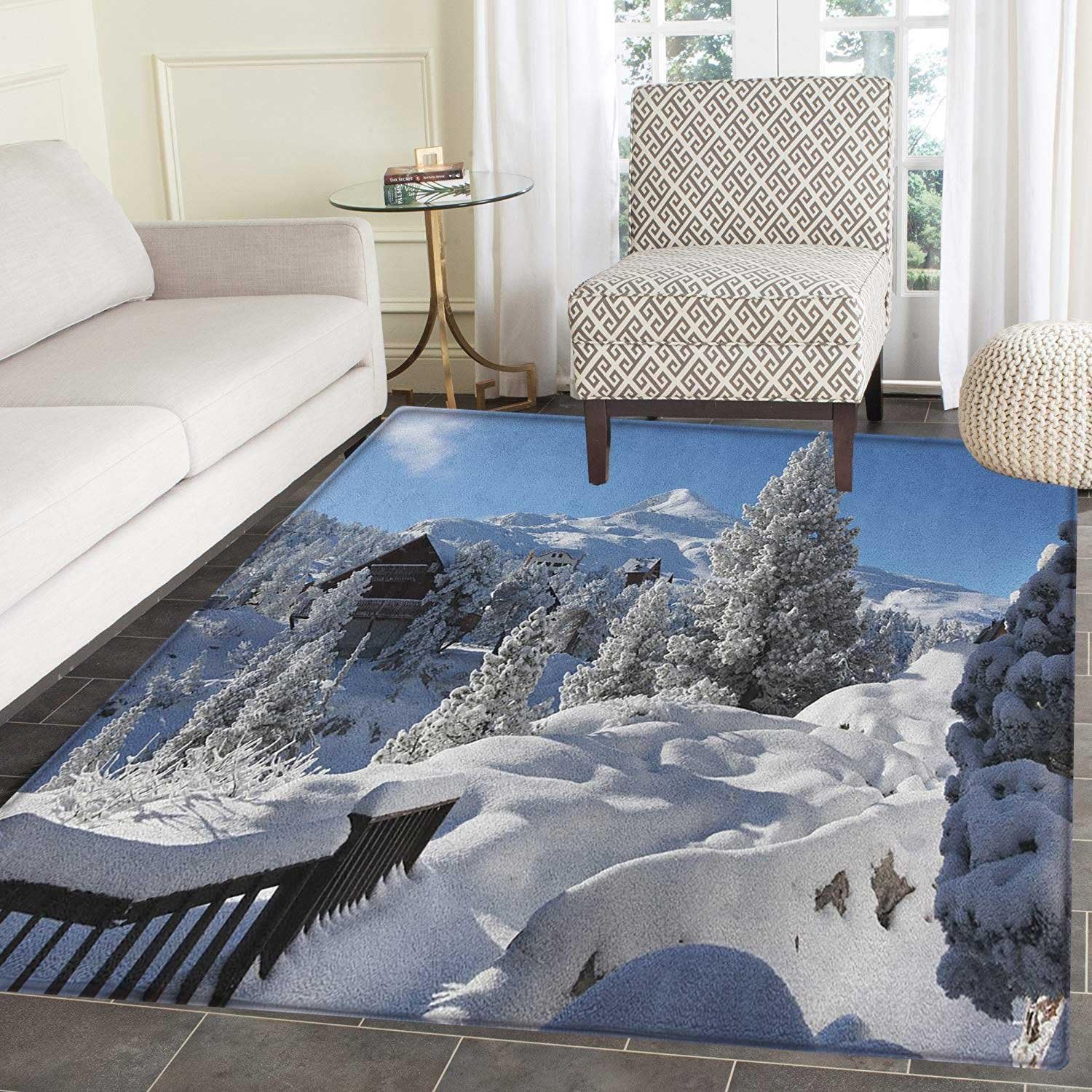 Alaska AntiSkid Area Rug Winter Season in The North