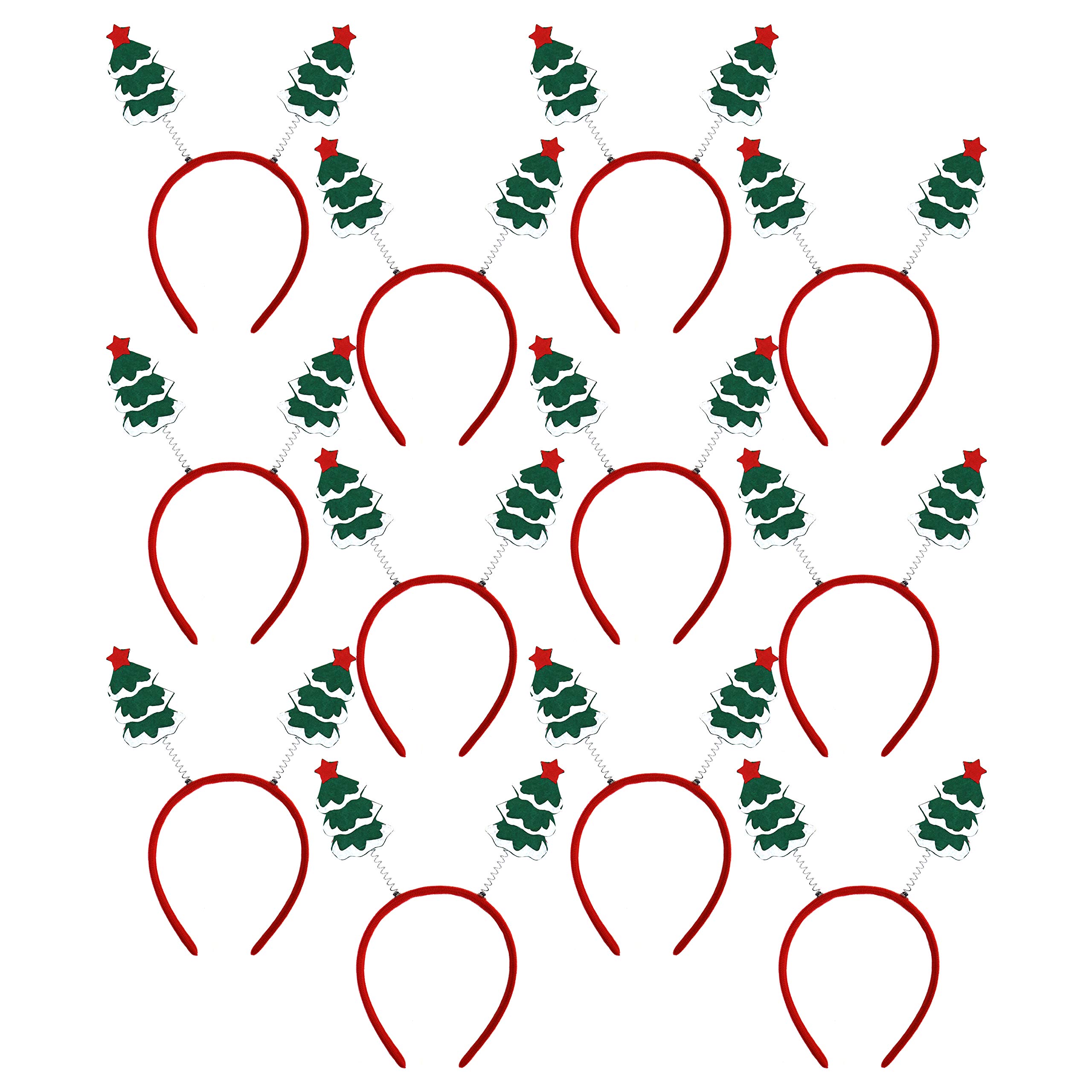 by Robelli Pack of 12 Christmas Tree Fancy Dress Bopper Headbands