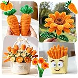G2PLUS 100Pcs Orange Pipe Cleaners 30cm 6mm Craft DIY Easter view 7