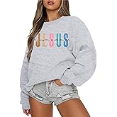 MAXIMGR Jesus Sweatshirt Women Christian Sweatshirts The Way The Truth The Life Christian Sweatshirt Religious Pullover Tops
