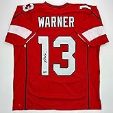 Facsimile Autographed Kurt Warner Arizona Red Reprint Laser Auto Football Jersey Size Men's XL