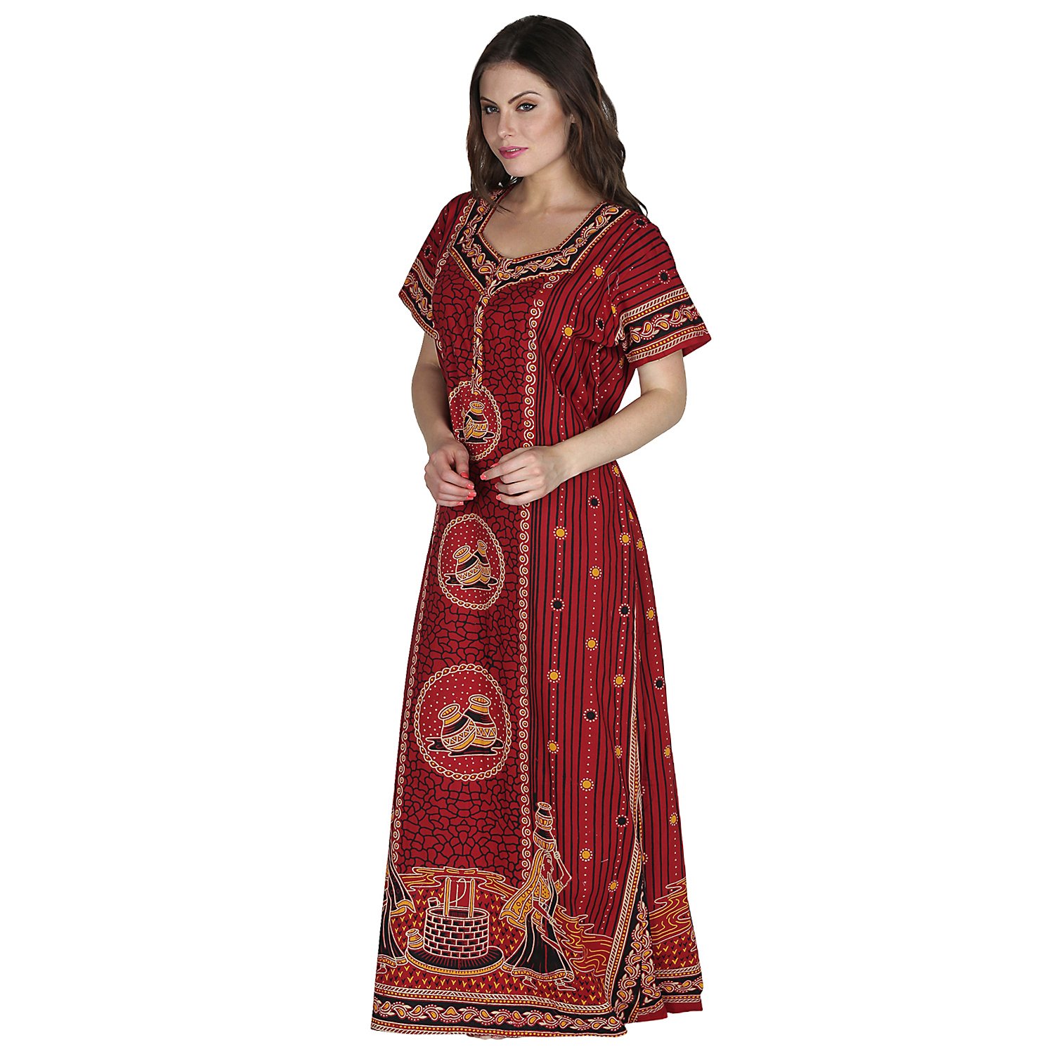 secret wish women's cotton red nighty, nightdress