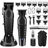 KEMEI Hair Clippers and Trimmers Set Professional, Barber Clipper for Hair Cutting, Rechargeable Electric Trimmers for Men, T-Blade Grooming Kit with 11 Guide Combs for Family