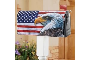 KorhLeoh American-Flag Eagles Patriotic Magnetic Mailbox Covers - Independence Day Mail-Wraps Memorial Day Post-Box-Cover Farmhouse Decoration