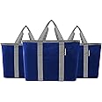 CleverMade EcoBasket 30 Liter Reusable Tote Bag with Reinforced Bottom: Collapsible Grocery Shopping Basket