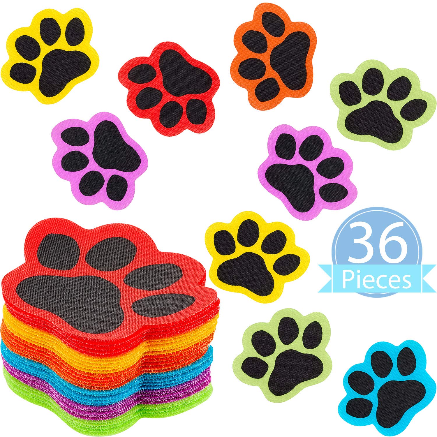 Photo 1 of Outus 36 Pcs Paw Carpet Markers Spots for Classroom 5'' Paw Prints Carpet Dots Line up Sitting Spot Floor Rug Back to School for Teacher Supplies Classroom Decoration (Classic)