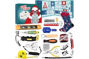 MOVINPE Hand Tool Advent Calendar for Men Teen Boy 2025 Christmas, 24 Days Household Hand Tool Kit Gifts Countdown to Christm