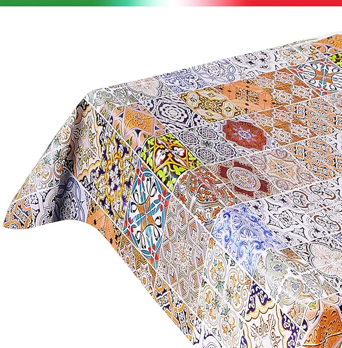 title=Tovaglia ANTIMACCHIA maiolica varie misure copri tavolo cucina plastificata