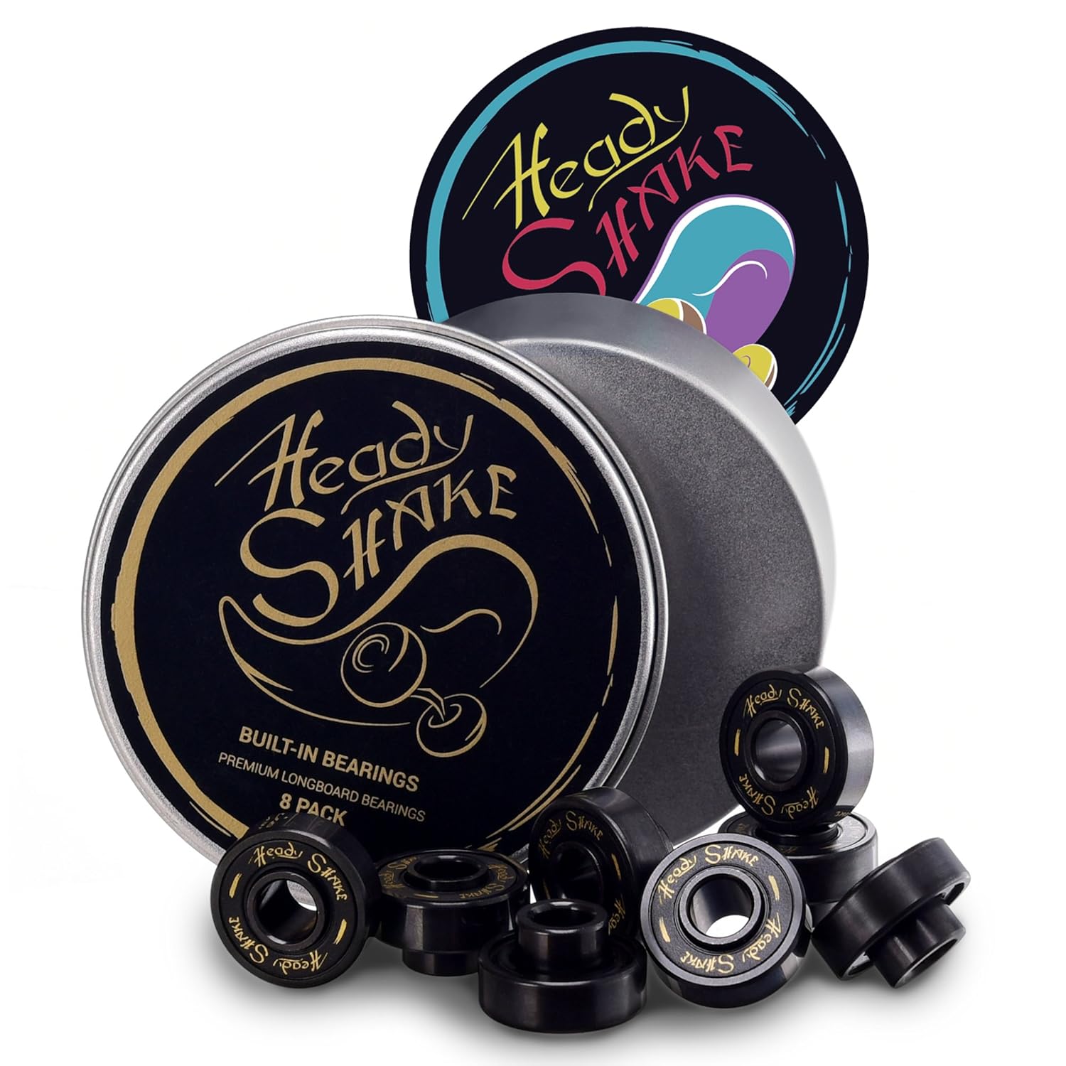  Heady Shake Pro Longboard Bearings Builtin Spacers and Washers