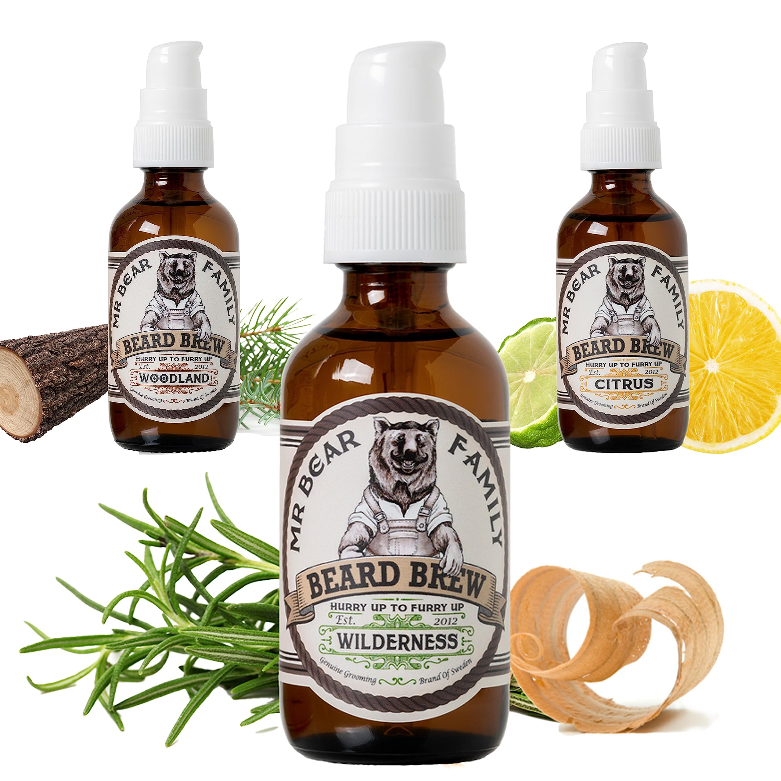 Natural Beard Oil for Men – Scented Beard Moisturiser Oil Contains Hydrating Jojoba + Argan Oils – Nourishing Mens Beards Softener for Healthier Hair Growth (Wilderness, 60ml)