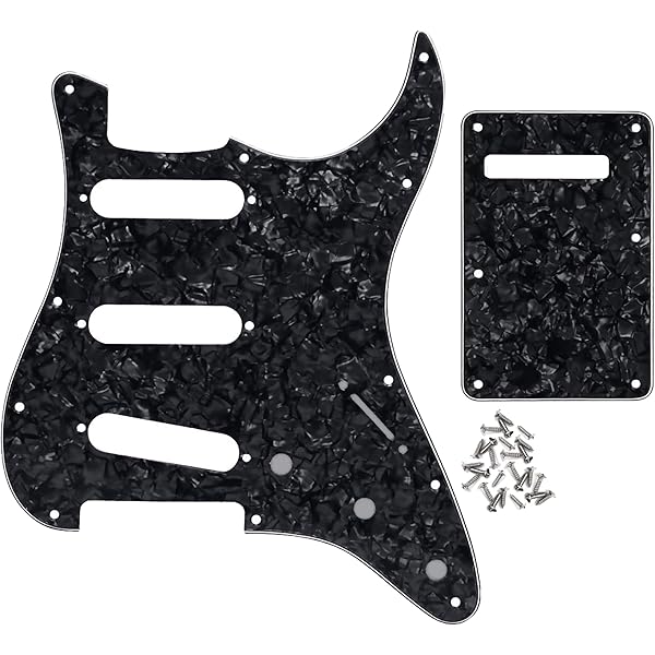Amazon.com: IKN 3Ply Black Strat Pickguard Backplate Set for 3 