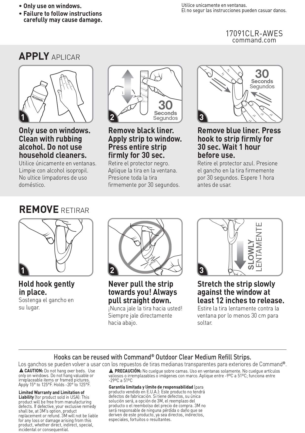 Command Outdoor Window Hooks, Holds 2 lbs, Medium (17091CLR-AWES)