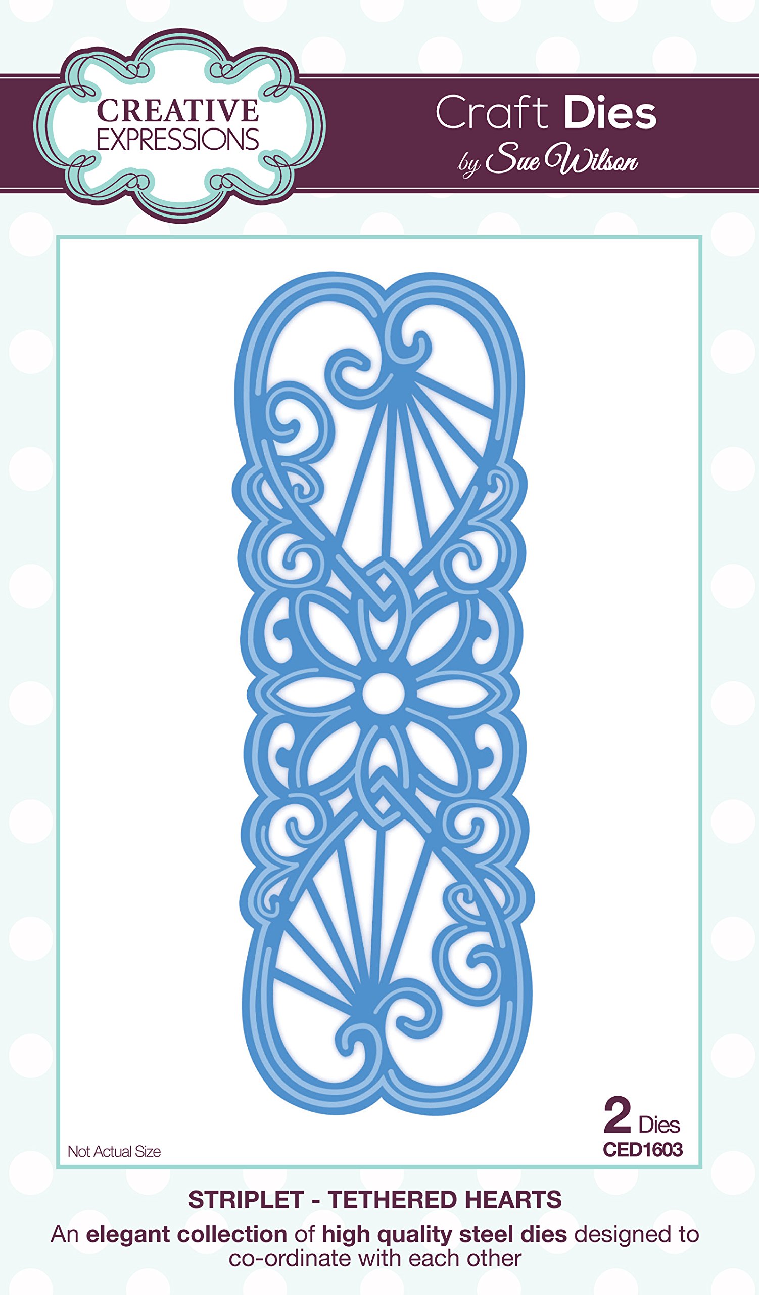 Creative Expressions Striplet-Tethered Hearts, Multicolour, Various Sizes