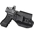 IWB/OWB Kydex Holster for Glock 17,19 Gen 1 2 3 4 with Streamlight TLR-1/TLR-1s/TLR-1 HL Flaslight,Optic Ready,Adj. Cant & Retention, Right/Left Hand Option.