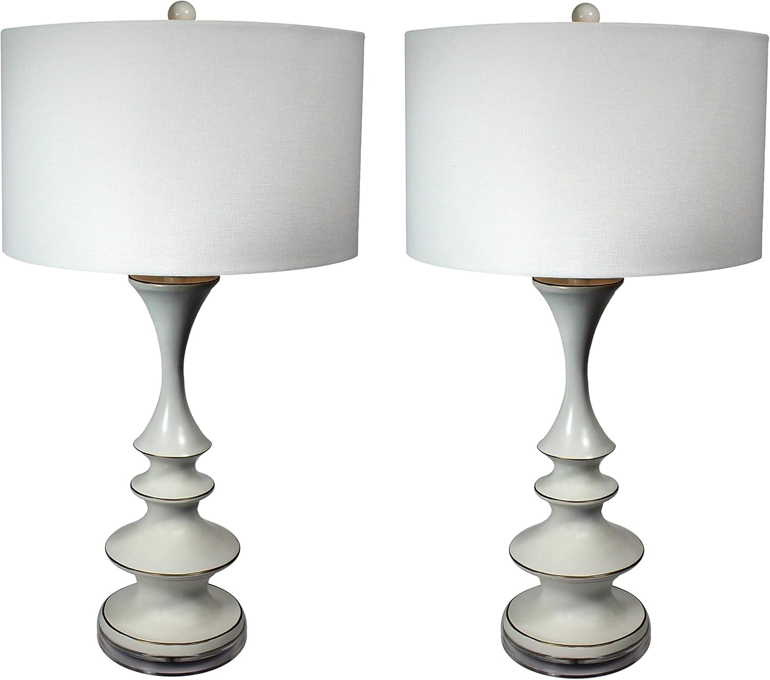 MISC Tall Contemporary White Table Lamp Set of 2 30 Inches Home & Kitchen