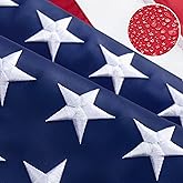 American Flag 8x12ft Long Lasting for Outside, Heavy Duty Nylon, Embroidered Stars, Brass Grommets, Perfect for Outdoor US Flags Show Your Patriotism