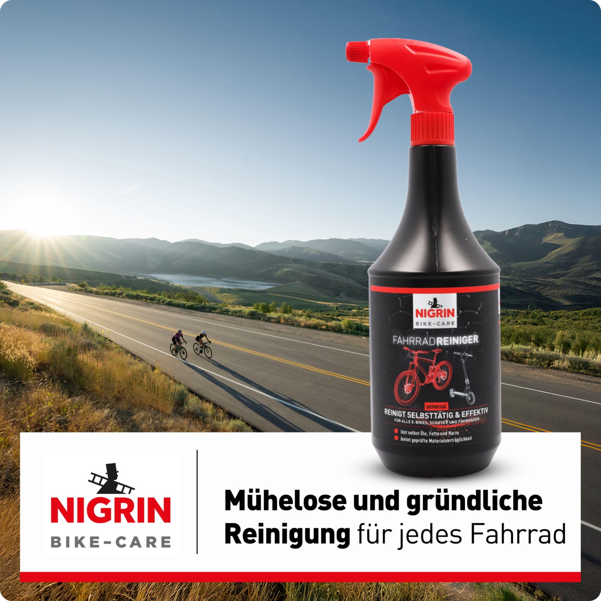 NIGRIN Bike-Care Fahrrad-Reiniger, 1000 ml Sprühflasche, Fahrradreinigung, reinigt selbsttätig und gründlich 2