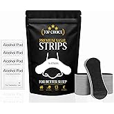 TopChoice Nasal Strips for Comfortable Breathing During Sleep & Rest, Drug-Free Nose Strips, 70 Count + 4 Alcohol Prep Wipes – Proudly USA Brand