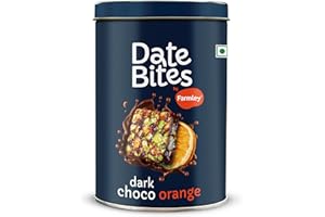 Farmley Protein Dates Bar Dark Choco Orange | Energy Bars | Dates Bite with Zero Added Sugar | Dates, Dry Fruits, Orange Peel, Cocoa Powder | Healthy Protein Bars 200 g (Pack of 10) (7.05 Oz)