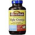 Nature Made Triple Omega 3 6 9 - Fish, Flaxseed, Safflower & Olive Oils - 180 Softgels