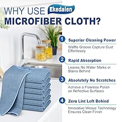 Ekedalen Waffle Weave Microfiber Cleaning Cloth for