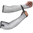 Evridwear Protective Arm Sleeves Cut Resistant Farmers Sleeves for Men Work, Gardening, Farming, Arm Protectors for Thin Skin and Bruising (Extra Large, With Thumb Hole)