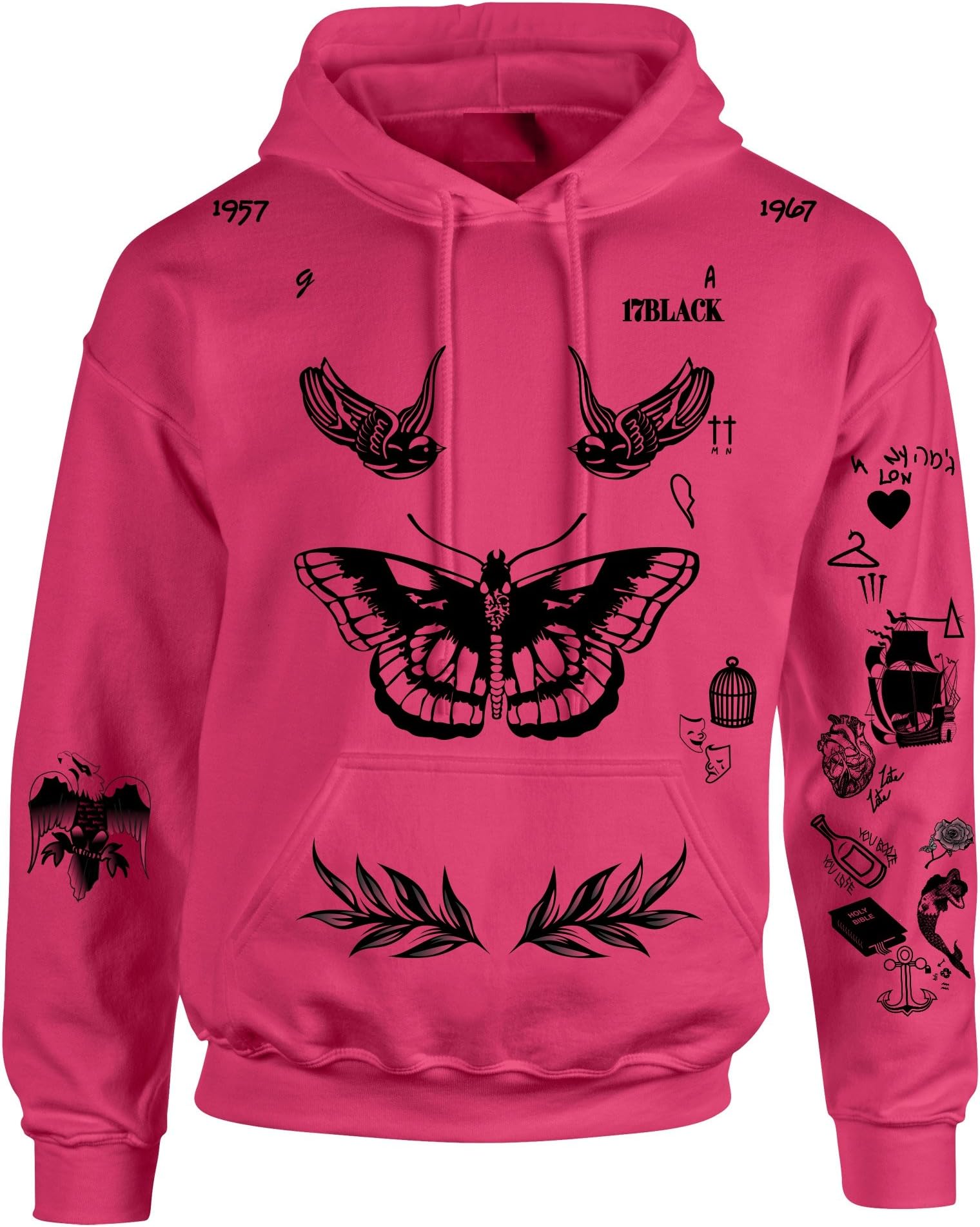 Adult Hoodie Harry Tattoos Cool Top Trendy Hooded