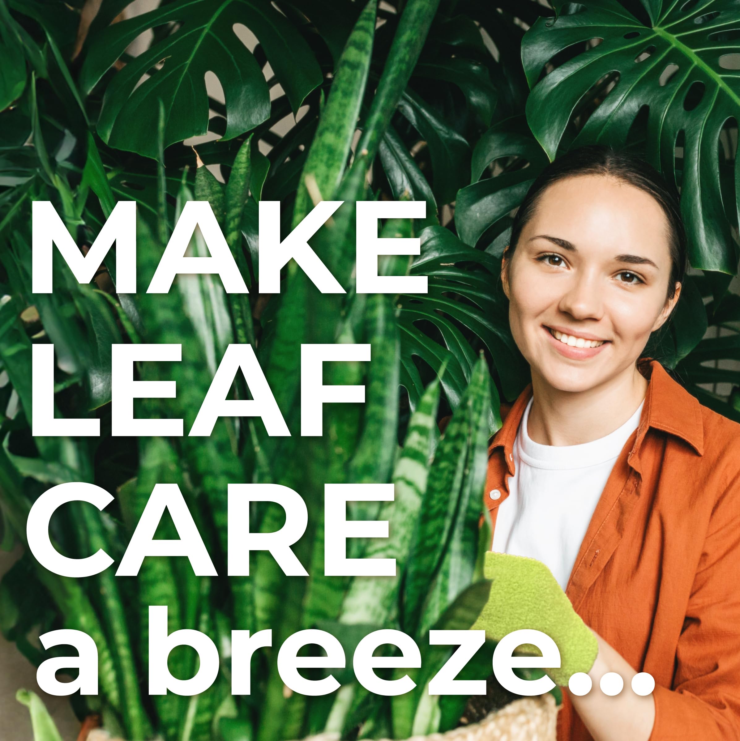 BLESS YOUR SOIL Microfiber Dusting Gloves for Plants : Premium, Gentle, Traps Dust, Washable, Lint Free : Use with Big Leaf Energy ready-to-use spray for houseplants