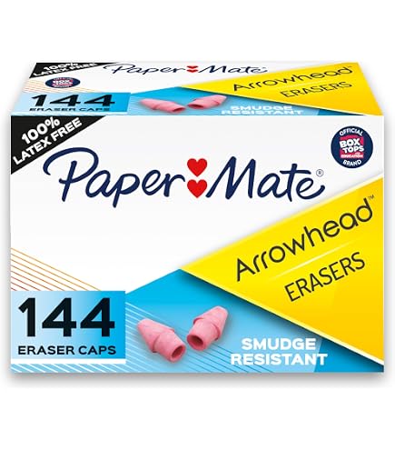 Ticonderoga Radierer Mit Keilkappe – 25 Stück, Latexfrei, Für Präzises Löschen In Schule & Büro