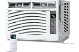 Towallmark 6,000 Btu Window Air Conditioner, Cools Up to 250 Sq. Ft with Cooling, Dehumidifier, 3 Fan Speed, Window-Mounted Room Ac Window Unit with Remote, Easy Install Kit for Home