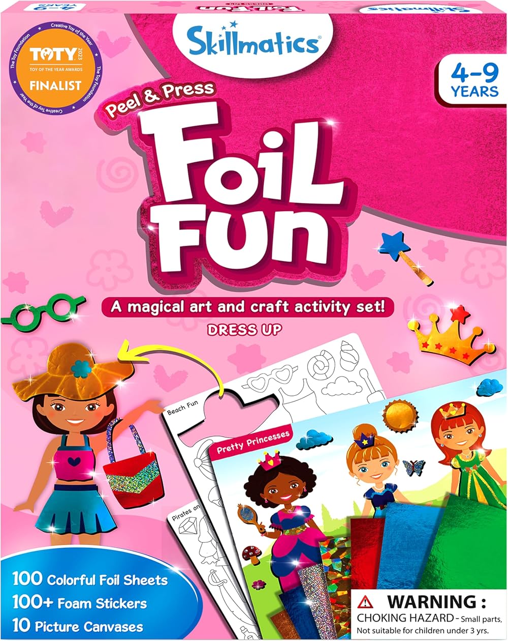 Skillmatics Foil Fun Dress Up No Mess Art Kit Kids 4-9 Travel Toys
