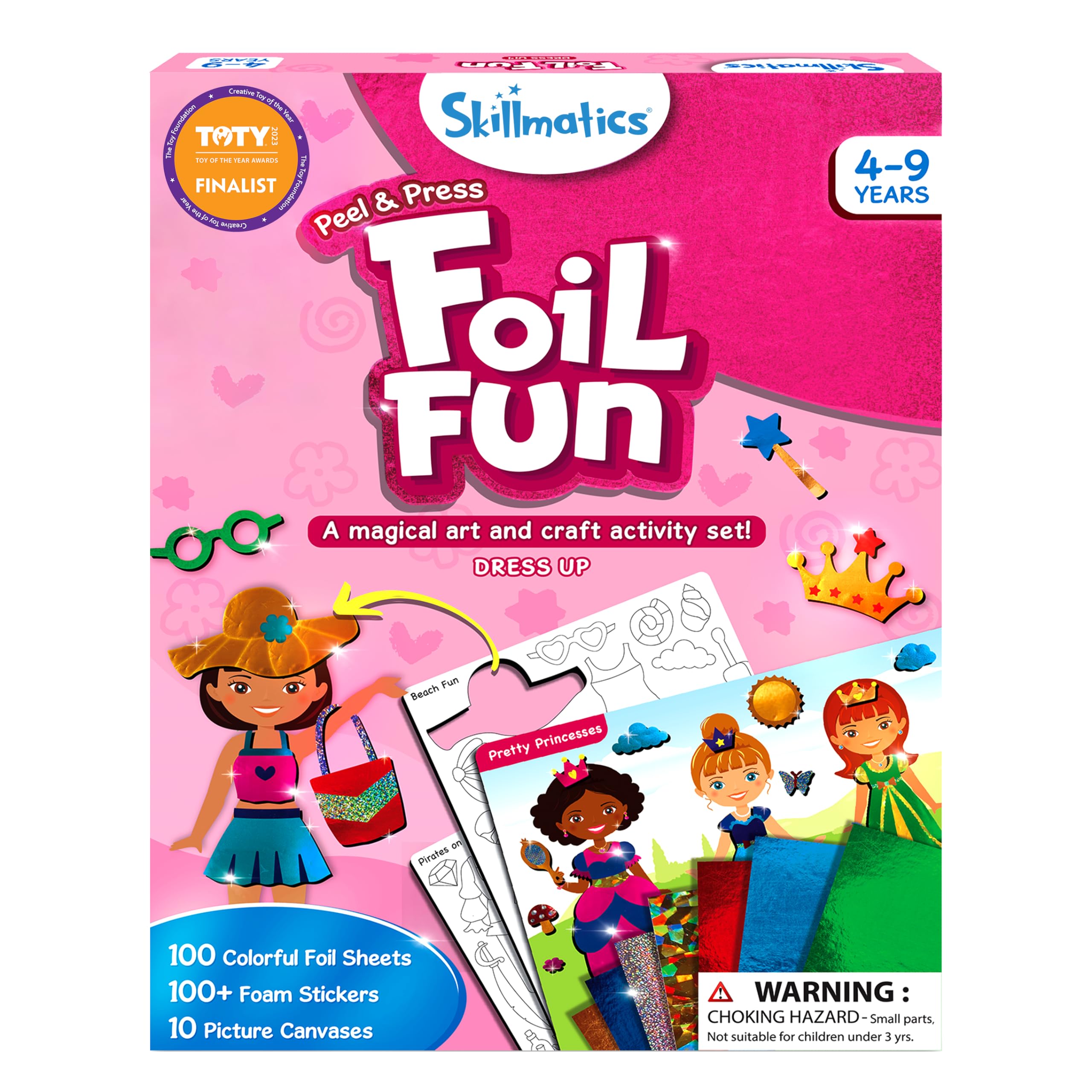 Skillmatics Foil Fun - Dress Up, No Mess Art for Kids, Craft Kits & Supplies, DIY Creative Activity, Travel Toys, Gifts for Girls & Boys Ages 4, 5, 6, 7, 8, 9, Travel Toys