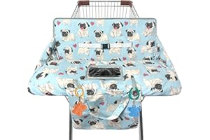 GXFCYMXBD Shopping Cart Cover for Baby,2-in-1 High Chair Cover Soft,Portable, and Machine Washable,Comfortable Cotton Seat Pad with Safety Harness and Portable Cloth Bag,Fits All Supermarkets and Restaurants