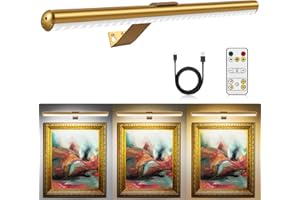 ARIXINKS Picture Light Battery Operated Painting Light for Wall 16inch,Full Metal Art Display Light with Remote Control,3 Lighting Dimmable Timer-Off for Frame,Artwork,Portrait,Dartboard,Painting