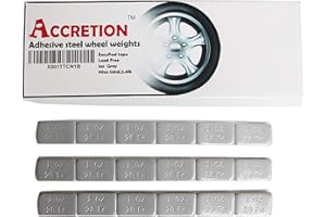 ACCRETION 1 Oz, Grey Wheel Weights. USA White Tape Backing. Corrosion Resistance, 90 Oz Total, 5.6 Lbs(90 Pcs)