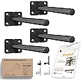 BATODA 6” Solid Steel Floating Shelf Bracket (4 pcs) - Blind Shelf Supports - Hidden Brackets for Floating Wood Shelves - Wall Mounted Support for DIY - Shelving Mounting Hardware Included