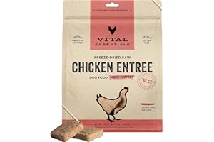 Vital Essentials Freeze-Dried Raw Dog Food, Chicken Mini Patties Entree, 14 oz