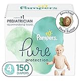 Diapers Size 4, 150 Count - Pampers Pure Protection Disposable Baby Diapers, Hypoallergenic and Unscented Protection (Packaging &amp; Prints May Vary)