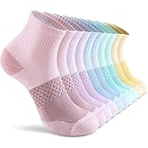 CS CELERSPORT 5 Pairs Women's Ankle Socks Running Athletic Sport Socks with Cushion